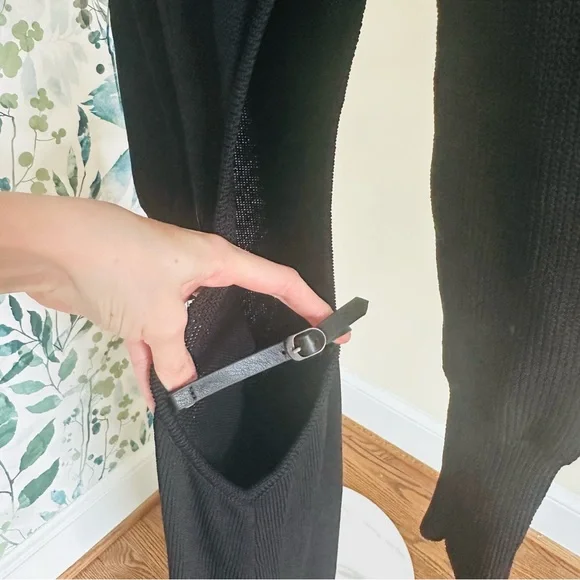 AYA MUSE Gigi Knit Dress Black Side Cut Out Size Small Luxury Minimalist - Picture 7 of 12